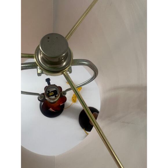 Vintage MCM Lamps Brown Amber Living Room Decor Beige Lamp Shade Set of 2 - Picture 14 of 14